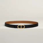 Maillon Torsade belt buckle & Reversible leather strap 24 mm